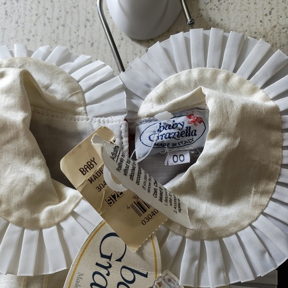 Vtg Baby Graziella Velour Romper 0-2mos Baby First Christmas Red Made In Italy - Picture 3 of 9